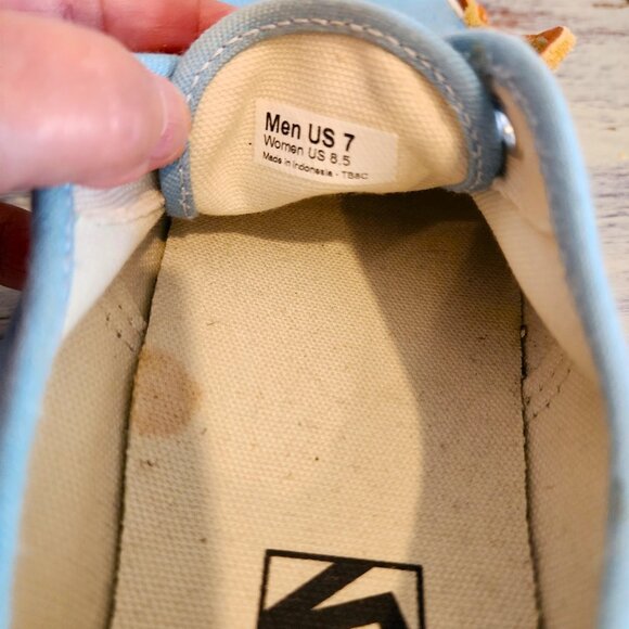 Robin Egg Blue 'Off the Wall" Vans Deck Shoes - New w/ Leather Laces - TB8C - Picture 3 of 8